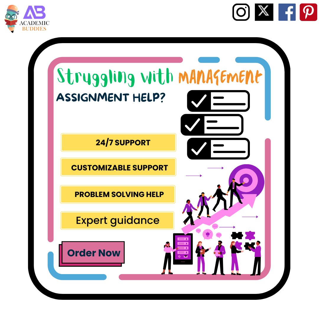 Struggling with your management assignments? We've got your back! Our expert team offers top-notch management assignment help to ensure your success. Reach out today! 📚💼 #Management #AssignmentHelp #Success