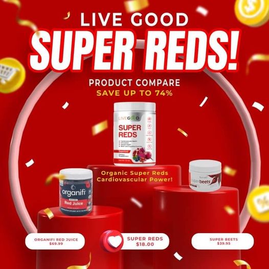 Don't forget to try out our LiveGood Organic Super Reds...😍 Cardiovascular Support at it's Best!
For Anyone With A Heart‼️ ❤️ 😍
livegood.com/organicSuperRe…

#joinjakob #livegood #superreds #heart #cardio #cardiovascular #cardiovascularhealth #hart #hartproblemen #hartinfarct #bloed