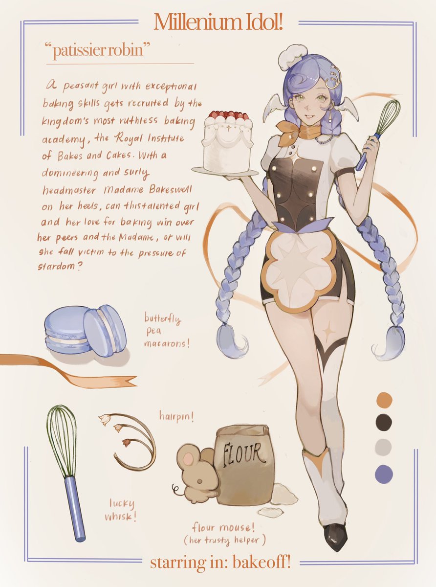 galactic diva turned baking aficionado!  🍰

a rushed take on hoyofair’s #milleniumidol’s movie pitch challenge! 
hope you guys won’t mind multiple entries🫣 

#robin #honkaistarrail