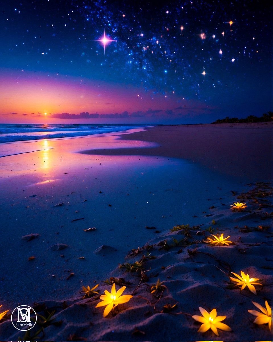 Starry Reflections:
'Look at the stars lighting up the sky: no one of them stays in the same place.' ✨
- Seneca, Letters from a Stoic
#starrysky #sunsetbeach #nightbeauty #oceanwhispers #sandytrails #floralglow