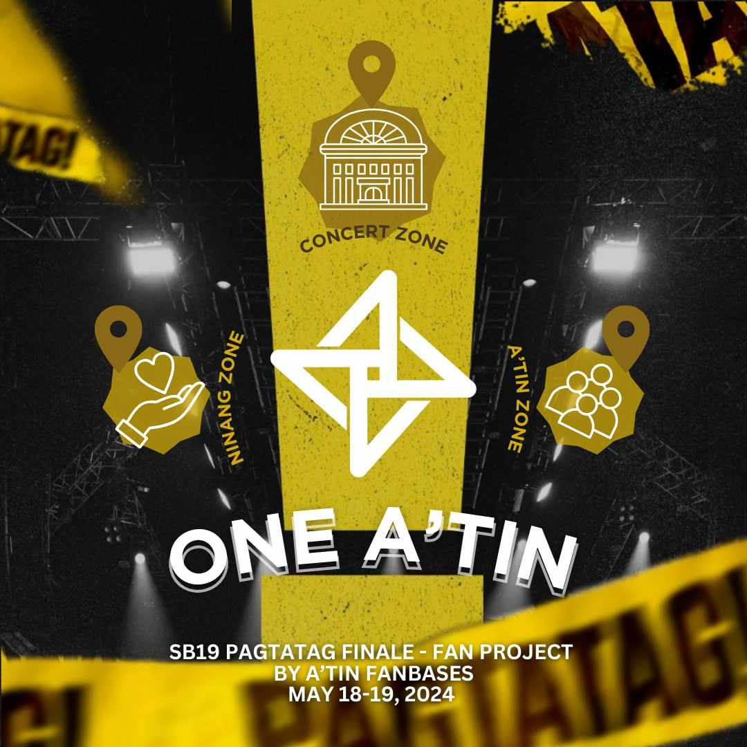 PAGTATAG FINALE: ONE A'TIN!

We are coming back for SB19's #PAGTATAGFINALE! ⚠️

A'TIN! Whether you're a concert or a non-concert attendee, you can join the fun and party with us on May 18 & May 19! ✨

Stay tuned for more details! 😉

@SB19Official #SB19 
#OneATINPagtatagFinale