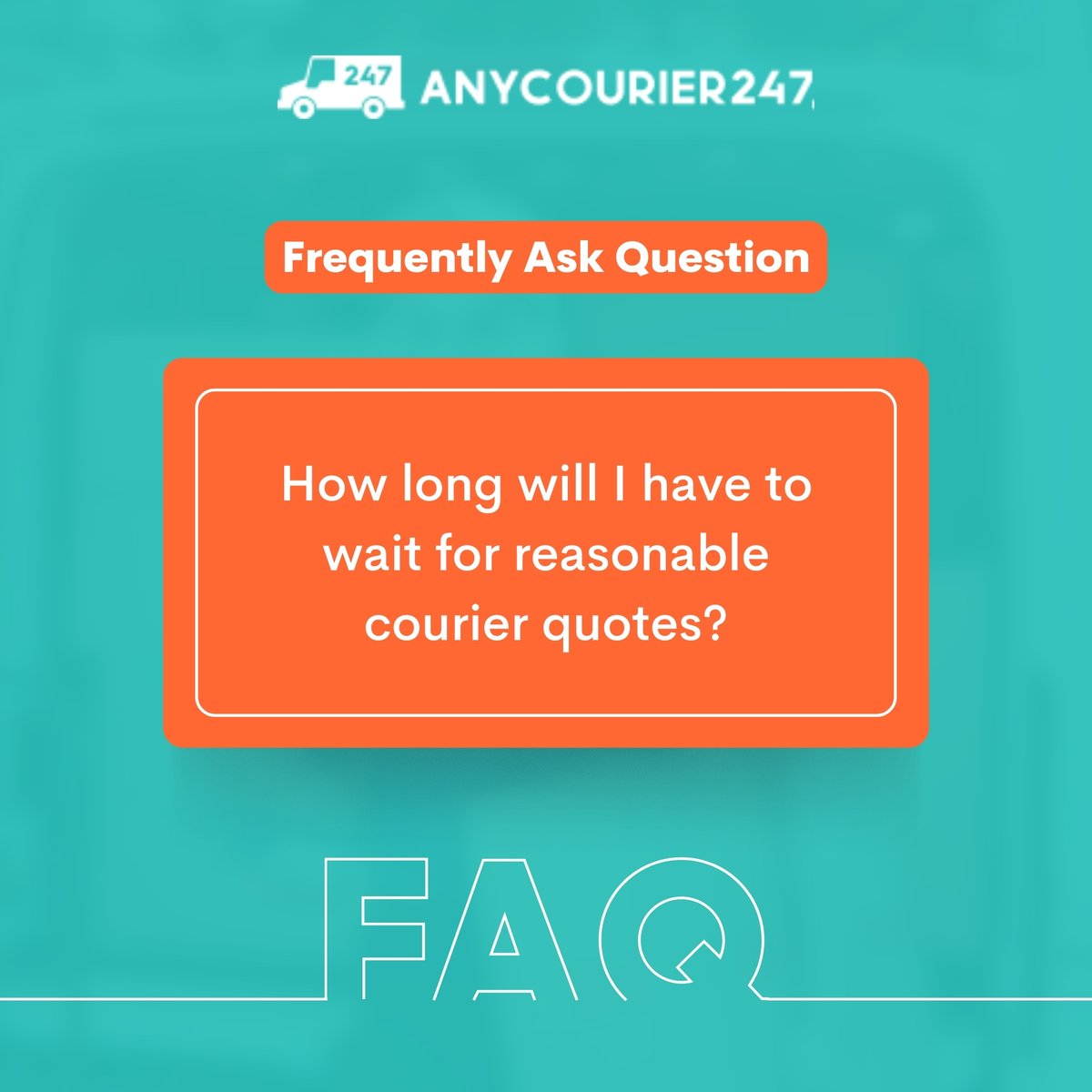 This depends on the nature of your shipment and the travel distance. However, the first quotes tend to arrive within the hour. If you aren’t receiving as many quotes as you’d hoped for, consider adding more details to your job listing.
#anycourier247 #couriermarketplace