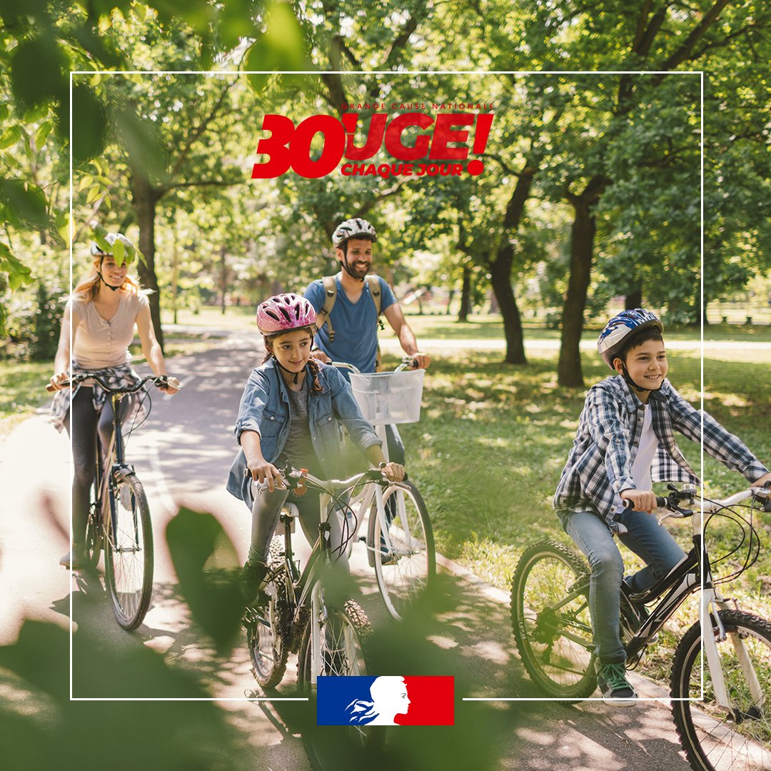 #GCN2024 | Pour augmenter votre temps quotidien d'activité physique et sportive, avez-vous pensé au #vélo ? C'est un moyen simple pour #Bouger30Minutes par jour ! À l'approche des #JOP2024 et avec l'aide de @mai_velo, c'est le moment de s'y (re)mettre !