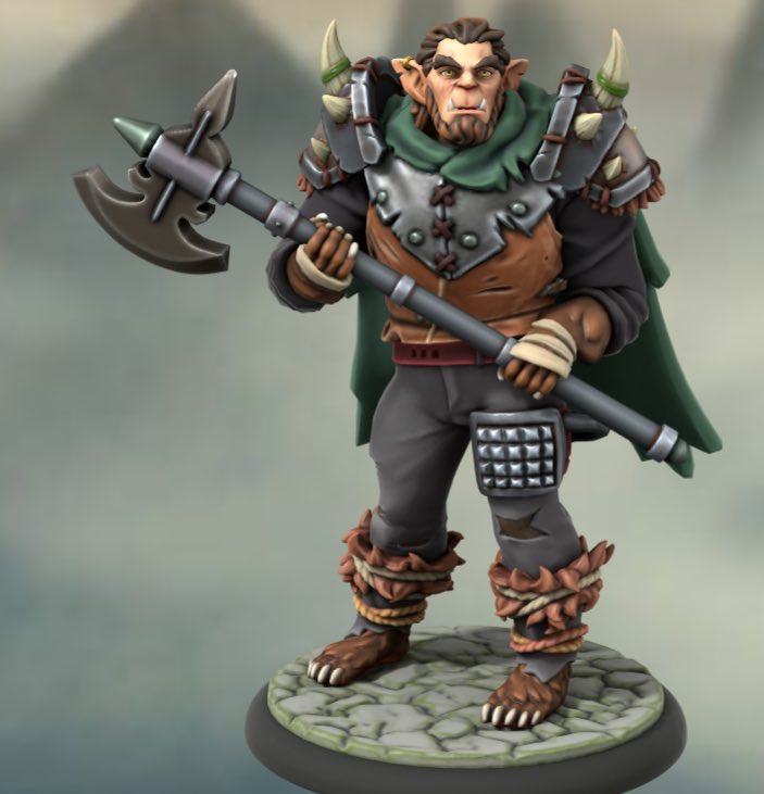 Makes you guys look at my potential D&D character Vizrath... he's a Bugbear barbarian. His hair and skin are different bc I was limited to HeroForge colors 🥸