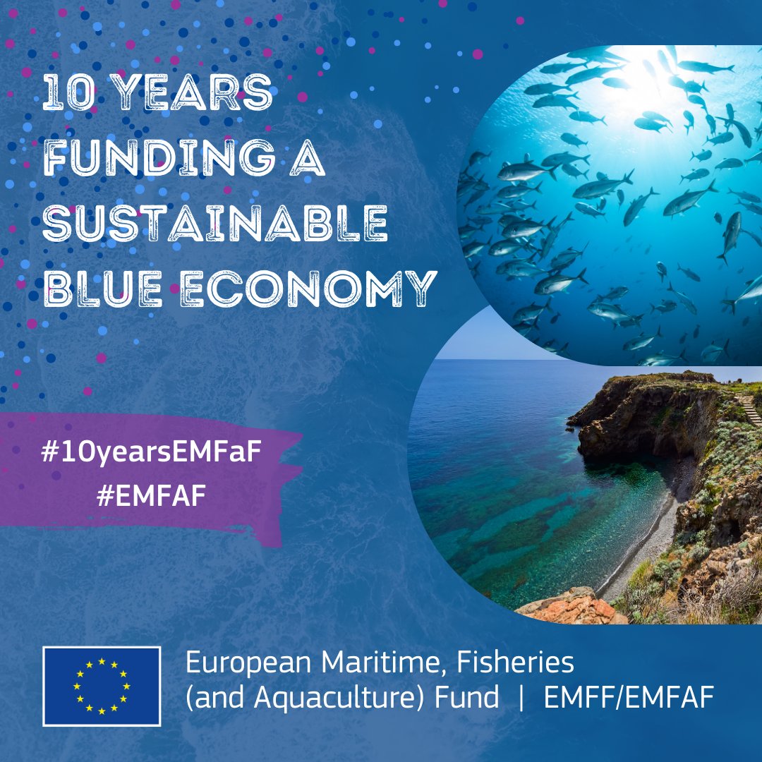 Happy #10yearsEMFaF! 🎂 Since 2014, sustainable blue economy solutions and fisheries science thrived thanks to the European Maritime Fisheries (and Aquaculture) Fund #EMFF #EMFAF 🌊🇪🇺 🤿Dive into the celebrations👇 europa.eu/!WkMghX