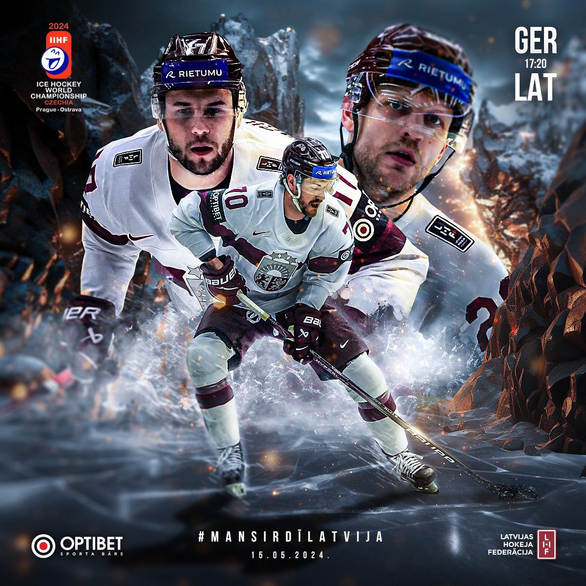 Šodien Latvijas 🇱🇻 nacionālajai izlasei Pasaules čempionāta ceturtā spēle. Mūsu hokejisti tiekas ar Vācijas 🇩🇪 izlasi! Par Latviju, par uzvaru!