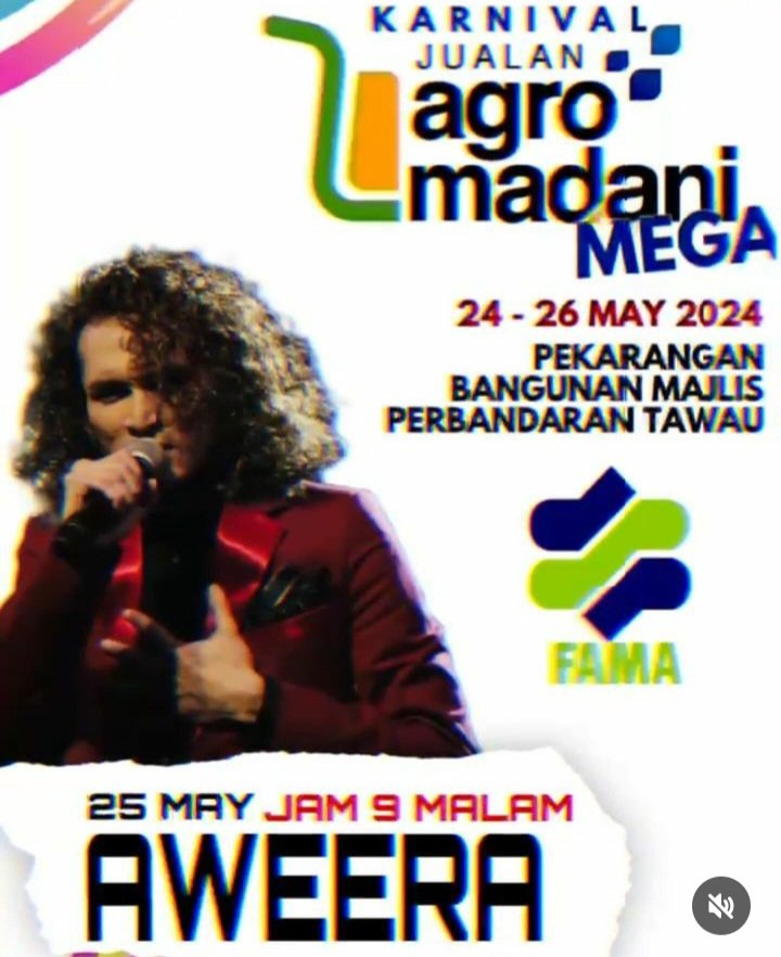 Hey kawan-kawan di #Tawau #Sabah Jangan lupa untuk turun support & nyanyi sama-sama with @OfficialAweera pada 25 May Jam 9 malam di Perkarangan Bangunan Majlis Perbandaran Tawau, sempena Karnival Jualan Agro Madani Mega. Have fun all & make it happening #Aweera 😘 TQ! #Malaysia