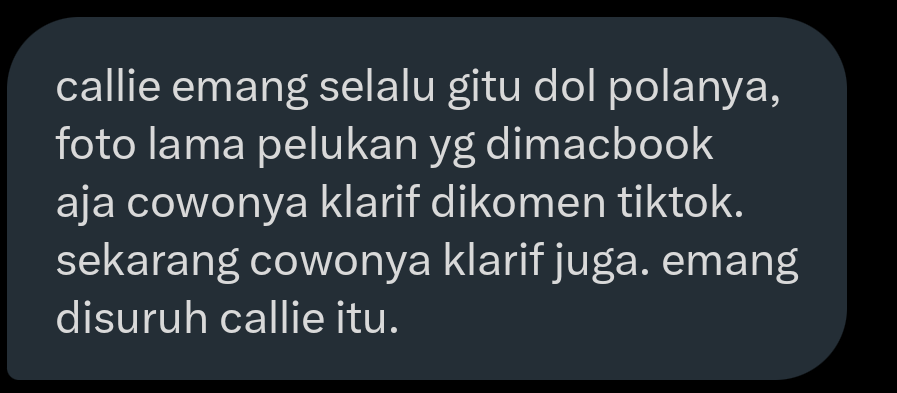 Jadi gini, orang yg ngirimin Foto Callie itu bilang soal klarifikasi cowok polanya mirip ama pas kasus ama memet dulu