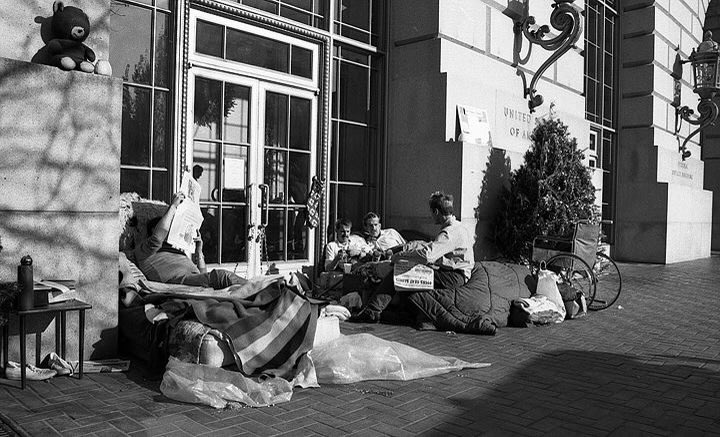 The AIDS encampment in San Francisco lasted….. 10 years.
