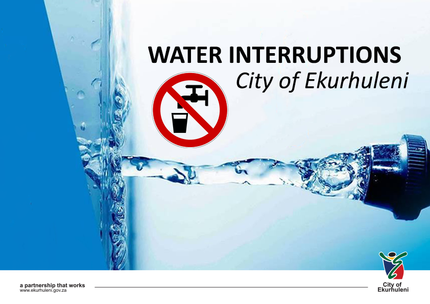 #EdenvaleWater Update: Highway Gardens residents please take note of a water supply interruption due to a burst water pipe from 09H00-15H00.