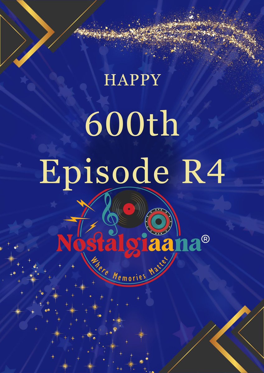 Our radio style retro songs show R4 celebrates 600th episode tonight. Join me in wishing them huge success today and always 

@Shankar0305 @balajir2910 @Nostalgiaana