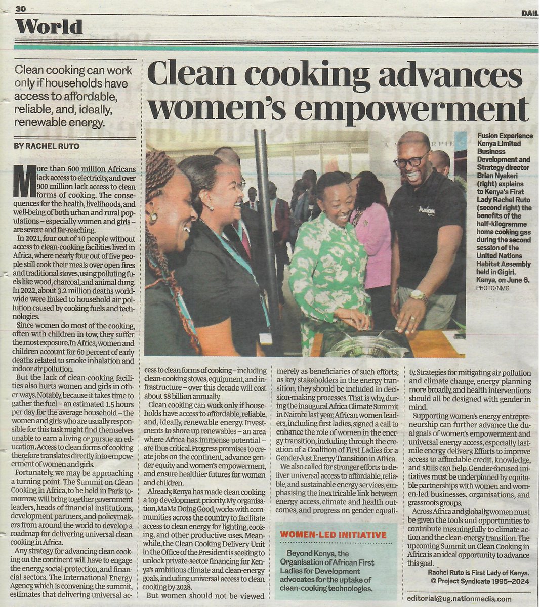 'Clean cooking advances women's empowerment' East African governments should support access to affordable and reliable clean energy to promote clean cooking @GovUganda @GovtOfKenya @tanzaniagov @SEforALLorg Read more: project-syndicate.org/commentary/sum…