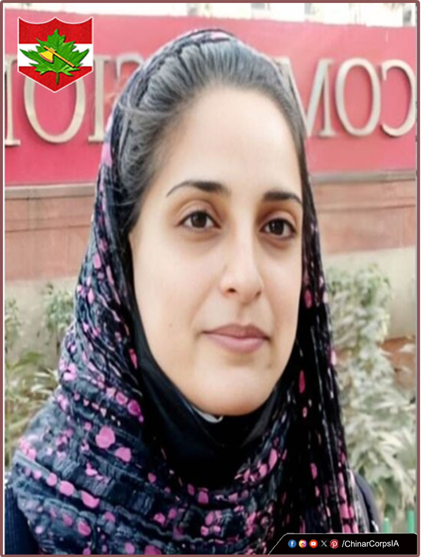 #ChinarCorps congratulates Sana Fayaz from #Srinagar, for securing 12th All India Rank (AIR) in the Indian Forest Service examination, conducted by the Union Public Service Commission (UPSC). We extend our best wishes for all her future endeavours. #Kashmir @adgpi