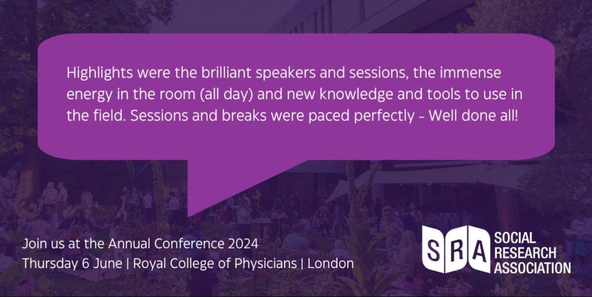 We couldn't be more pleased with the feedback received from last years conference. Don't miss out on the positive vibes at the SRA Conference 2024. Book your tickets now: the-sra.org.uk/SRAConference2… #SRAConf24