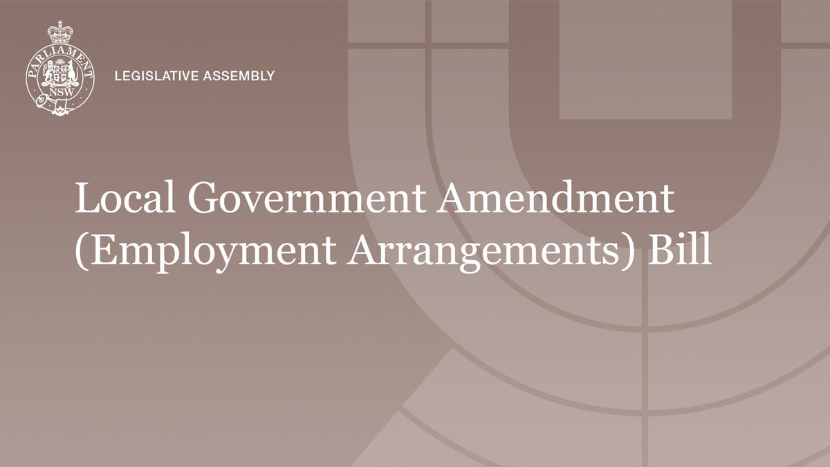 The LA has passed the Local Government Amendment (Employment Arrangements) Bill. It will now be sent to the @nsw_upperhouse.

You can find the text of the bill here: rb.gy/cgu7pa