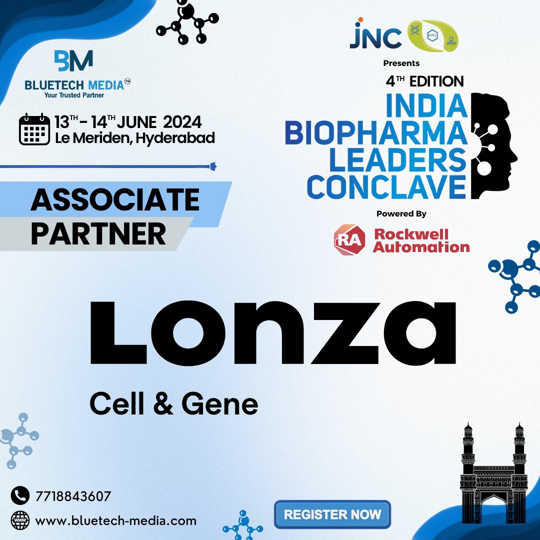 We're thrilled to announce Lonza as our Associate Partner for the 4th Edition of the India Biopharma Leaders Conclave, proudly presented by M R Sanghavi & Co., powered by Rockwell Automation, and hosted by BlueTech Media™.
click lnkd.in/d2T9iruW