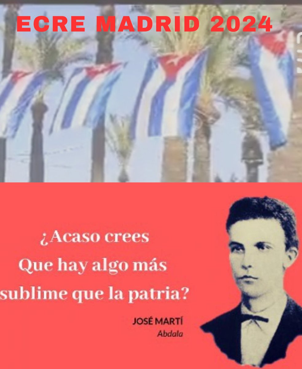 Con mucha alegría, los Cubanos Residentes en Europa, celebraremos el ECRE MADRID 2024, con más amor, más compromiso, y más lealtad a nuestra patria y a la Revolución. #JuntosPorCuba #UnidadPalabraDeOrden ❤️🇨🇺❤️