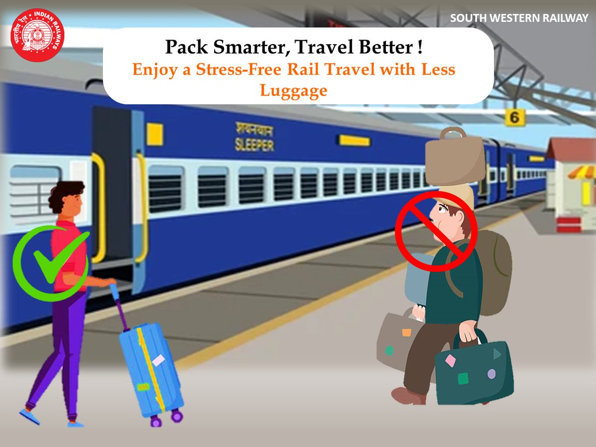 Pack smarter, Travel Better ! Enjoy a stress-free rail travel with less luggage #ResponsibleRailYatri