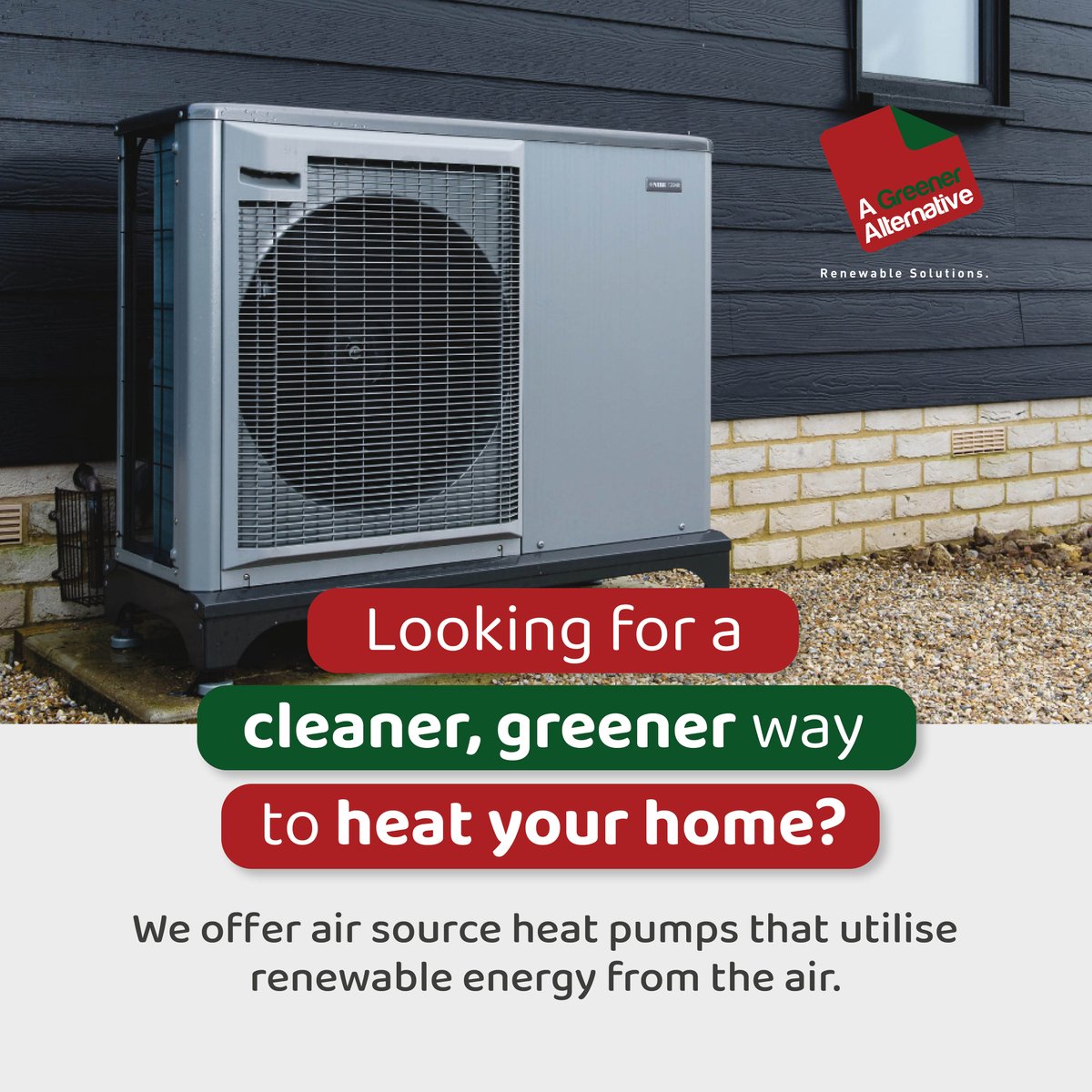 Looking for a cleaner, greener way to heat your home? 🌱🏠
We offer air source heat pumps that utilise renewable energy from the air, providing hot water and heating with minimal environmental impact.

#AGreenerAlternative #GreenLiving #GoGreen #GreenHomes