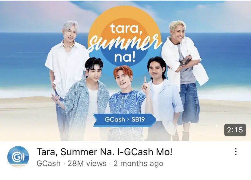 Ang tunay na mega Summer hit song from Ninang @gcashofficial & SB19 🎶 28M YouTube views 🙌🏼

Watch 🔗 youtu.be/IQexD07tI3E?si…

@SB19Official #SB19