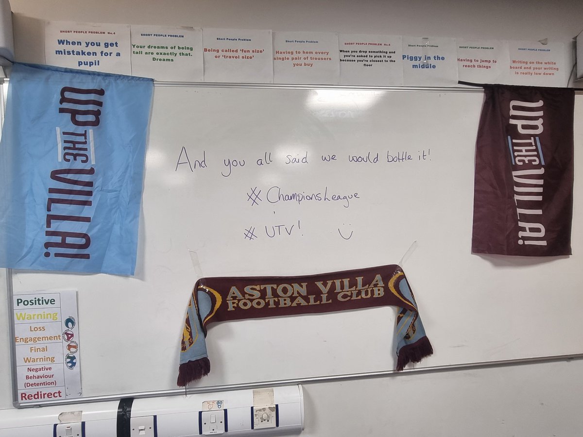 Months and months of "Miss, Villa are going to bottle it!" This is how I will be teaching today <a href="/AVFCOfficial/">Aston Villa</a> #avfc #utv #chamiponsleague