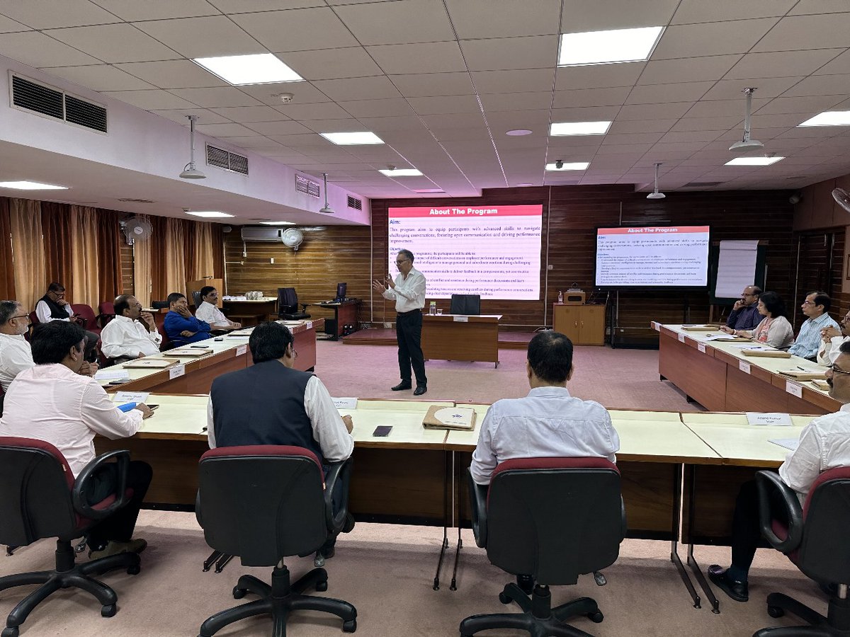 SAILranchi's tweet image. &quot;PULSE: Managing Difficult Conversations for Performance Improvement&quot; program concluded successfully on May 08-09 at MTI. 13 CGMs gained valuable skills in handling tough workplace conversations. Thanks to Dr. Ashis Sen for his expert guidance.  #Leadership #DifficultConversation