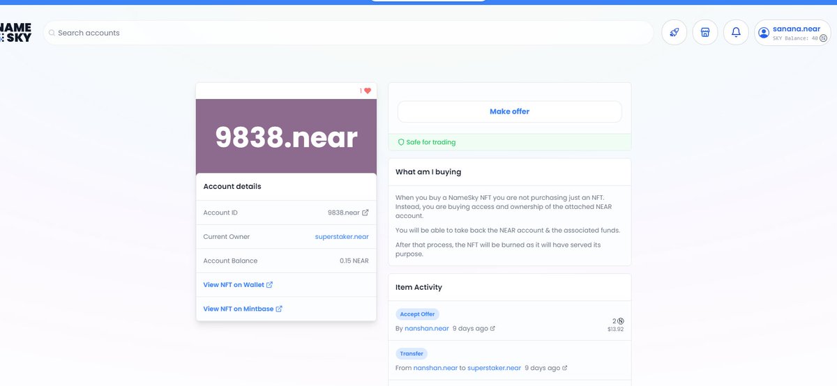 Beverly42946348's tweet photo. I love this NEAR account NFT at @NameSkyApp, project from @LearnNear Barrel and attach your screenshot and a link to that NFT - shall look similar to this: https://t.co/8qS4S0cDJm https://t.co/jUgkVV758e