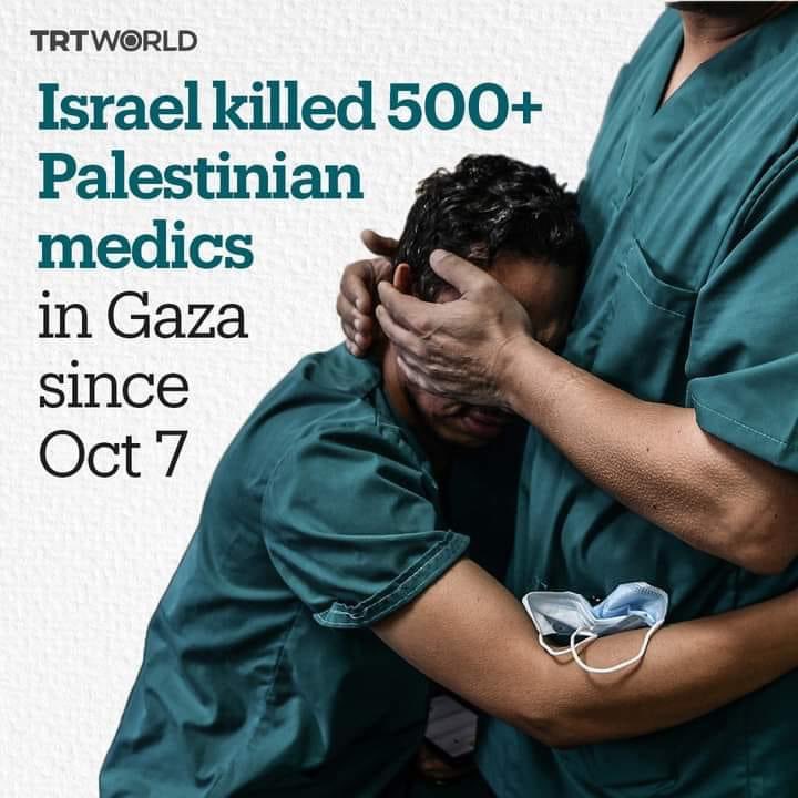 At least 500 medical personnel have been killed since the beginning of Israel’s genocidal onslaught on Palestine’s Gaza, the Gaza Health Ministry said Sunday as the world marked International Nurses Day.

“Here in Palestine and in Gaza, in particular, this day passes as the