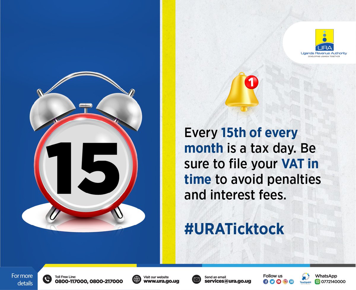 Final day, last 18 hours, file and pay your taxes today. You are still within time. Just do it ..... #URATicktock #IBuildUganda