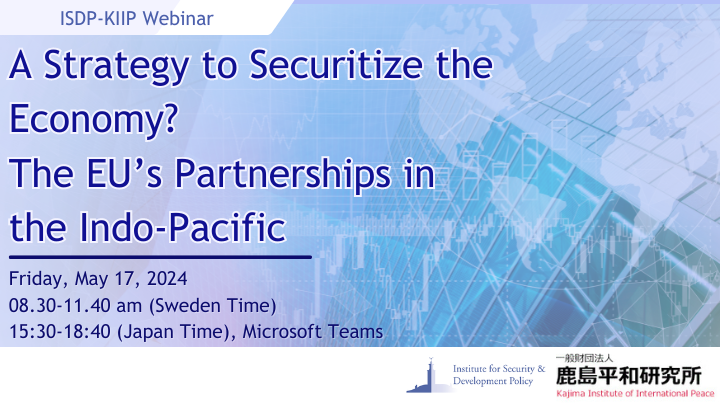 📢Don't miss this webinar on Friday: A Strategy to Securitize the Economy? The EU’s Partnerships in the Indo-Pacific 🌐
A webinar organized by the Kajima Institute of International Peace and @ISDP_SCSAIPA! isdp.eu/event/a-strate…
🧵