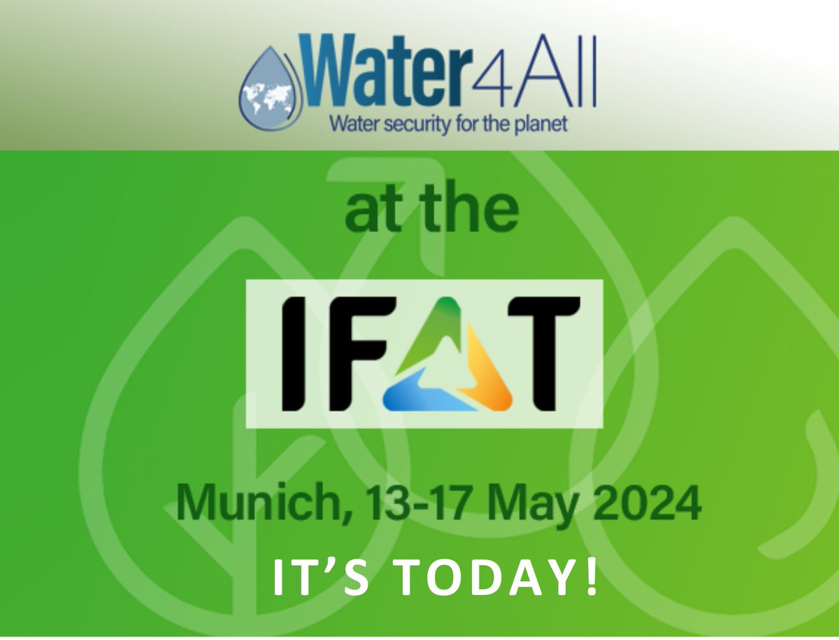 📢 Today's the day! 

Join #Water4All at IFAT now!

📅 May 15, 14:30 – 15:20 CET
📍Blue Stage

No registration required.
Your participation matters in shaping water innovation!

🔗 swll.to/wrPrOu

#IFAT #EUpartnerships #HorizonEU #waterInnovation #WaterWiseEU