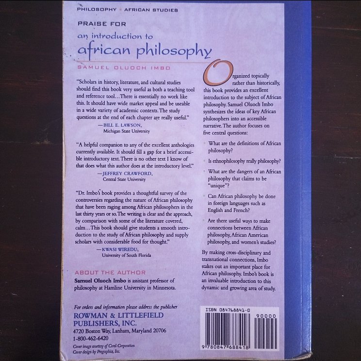 'Odera Oruka develops a thesis he calls Sagacity...there were in traditional Africa sages who were philosophical in the strictest sense despite their illiteracy. He offers Socrates as a parallel, who never wrote down his thoughts, yet is generally considered a great philosopher'.