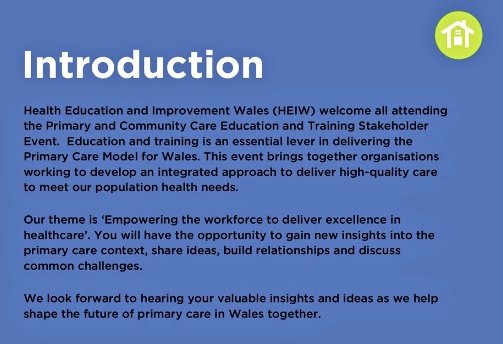 Here in Cardiff ahead of the @HEIW_NHS Primary and Community Care Education and Training Stakeholder Conference. ➡️ Education & training is an essential lever in delivering the Primary Care Model for Wales Looking forward to connecting with colleagues from across the nation.