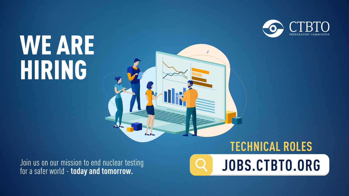 📢Join #CTBTO and become part of a team making a positive impact on the world! Apply today! 👩‍🔬👨‍💼🧑‍💻🔗 ctbto.info/jobs