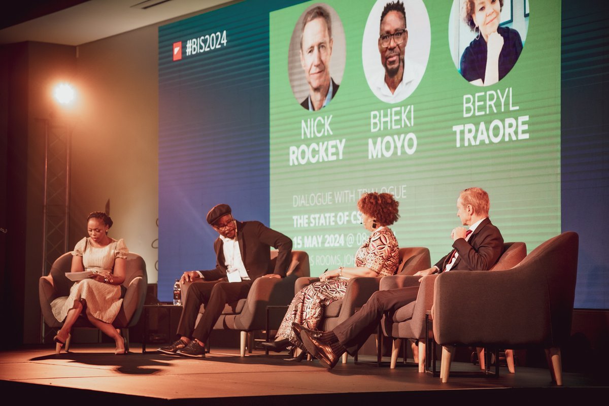 We're back at the Focus Rooms for day 2 of the Trialogue Business in Society Conference 2024.

Nozipho Tshabalala welcomed delegates back. Now,  Nick Rockey, Beryl Traorè, and Bhekinkosi Moyo are discussing the state of corporate social responsibility in South Africa. 
 
#BIS2024