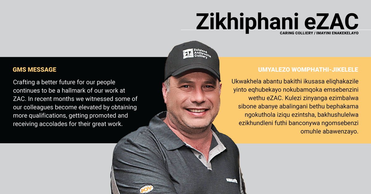 GMs Mesage | Umyalezo woMphathi-Jikelele Get the story in #ZikhiphanieZAC: zac.co.za/zikhiphani-eza… #ZAC #menar