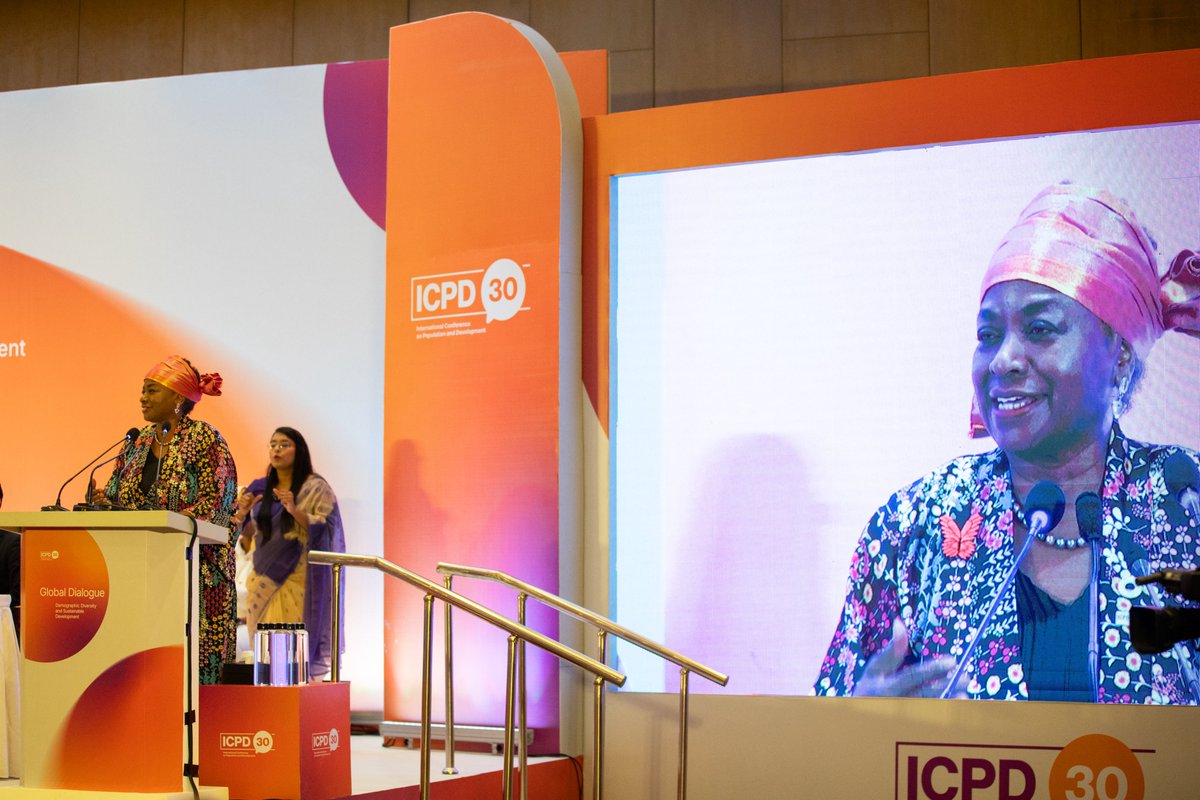 ‘In a world grappling with conflicts, record humanitarian displacement, #climatechange, migration, rising intolerance, & surge of mis- & disinformation, evidence- & rights-based decisions shape the future of reproductive health & rights.’ @Atayeshe #ICPD30 📸 @samreinders