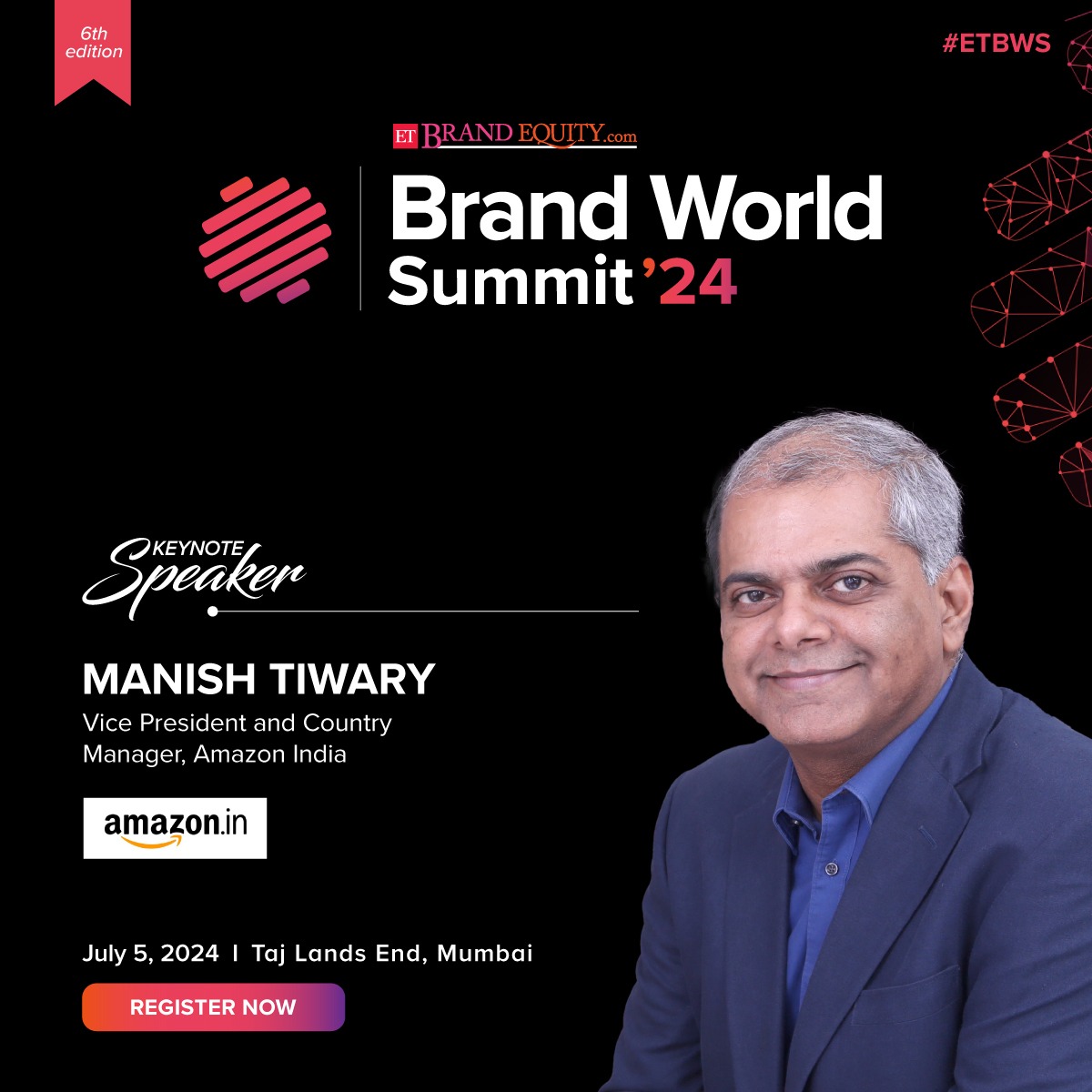 We're delighted to announce Manish Tiwary, Vice President and Country Manager at Amazon India, as our esteemed Keynote Speaker for #ETBWS!🚀

Link: bit.ly/3UyDorD

#BusinessWorldSummit #IndustryInsights #LeadershipForum #BusinessInnovation #GlobalNetworking #Corporate