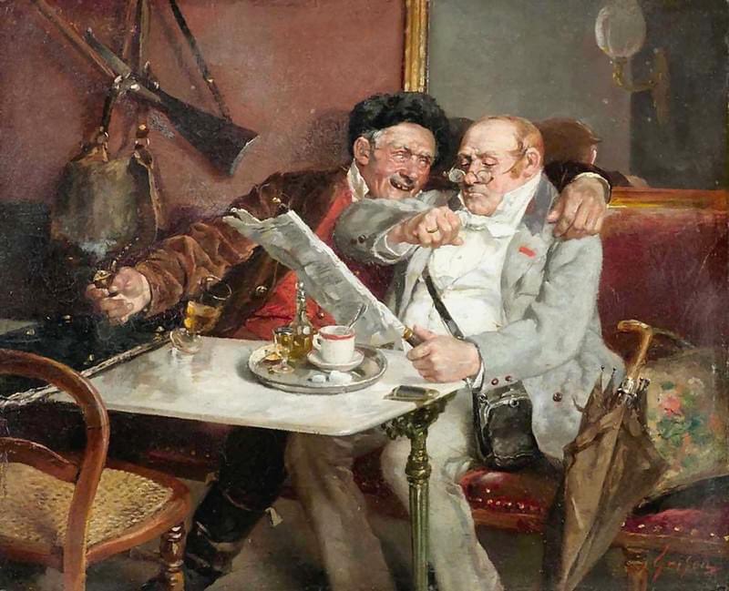 'Rarely do two people in this world understand each other!' (Goethe)✍️ PAINTING 'Two Gentlemen Conversing' François Adolphe Grison (French, 1845-1914)🎨🖌️🖼️#Buongiorno #BuenosDias #15may #15maggio #arte #art #günaydın #NaturePhotograhpy #nature #natural #GoodMorningEveryone