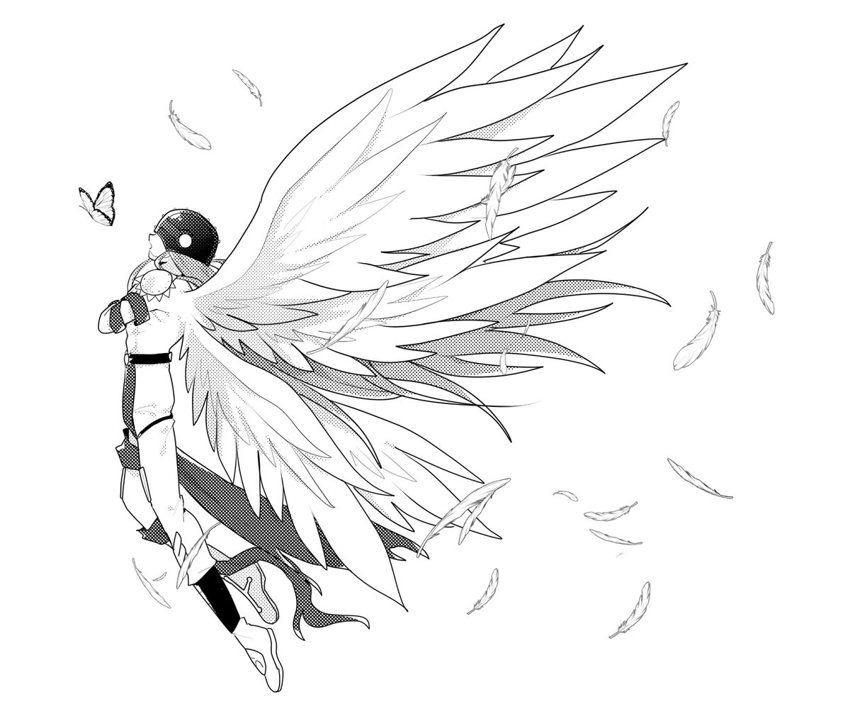 Warmthrain21017's tweet image. Fly like a Butterfly
想要像蝴蝶那样翱翔啊
#Digimon
#Angemon