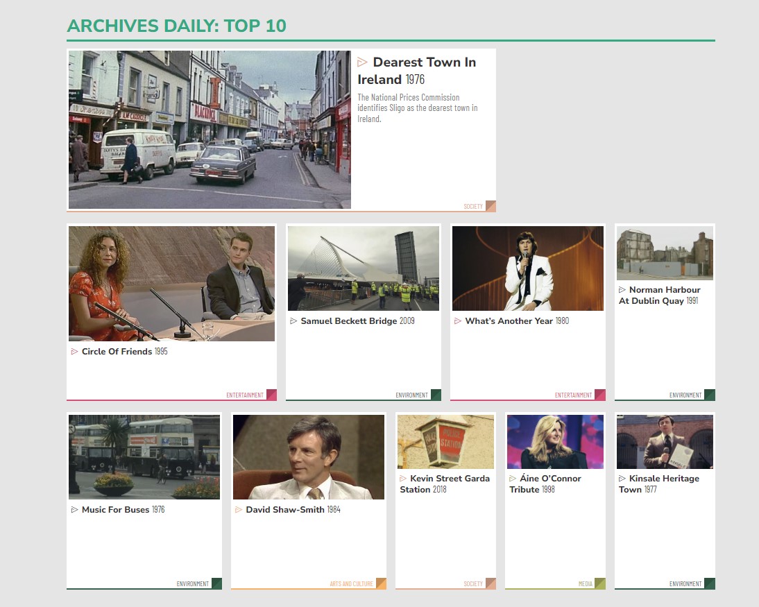 Morning! Dearest Town In Ireland, Circle of Friends, Samuel Beckett Bridge, Johnny Logan and Kinsale featuring in our current Top 10 stories. Discover more from RTÉ Archives rte.ie/archives