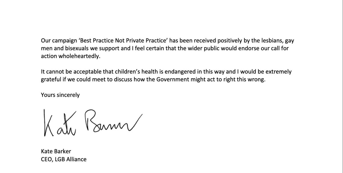 The loophole that allows unregulated, unqualified and unscrupulous private clinics to prescribe puberty blockers online must be closed. We have written to the Secretary Of State to urge the Government to act. lgballiance.org.uk/government-sho…