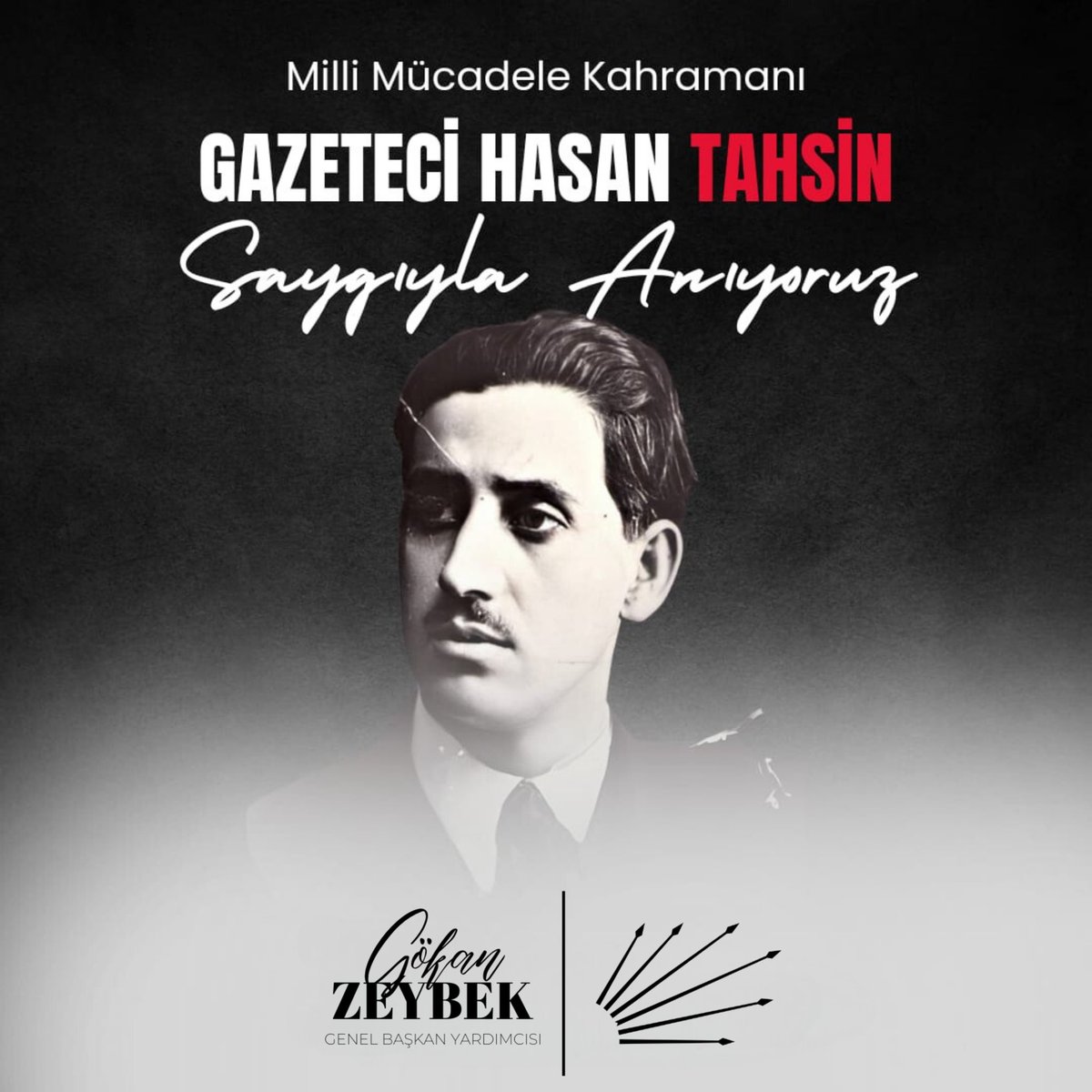 15 Mayıs 1919 tarihinde İzmir’de işgal güçlerine karşı ilk kurşunu sıkarak Anadolu’daki direnişin başlamasına öncülük eden Hukuk-u Beşer gazetesi başyazarı #HasanTahsin’i saygıyla ve minnetle anıyorum.