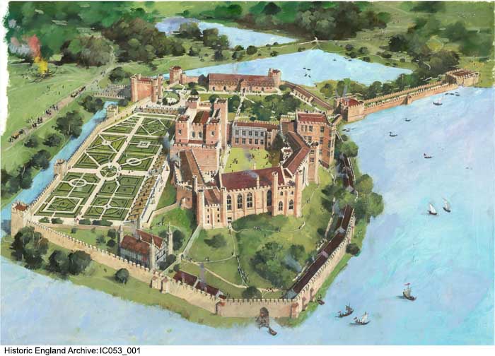 Today's offering from the Historic England Archive is a vibrant reconstruction painting, depicting how Kenilworth Castle may have looked in the late 16th century. You can see more Archive records of Kenilworth Castle👇 historicengland.org.uk/images-books/p… #KenilworthCastle