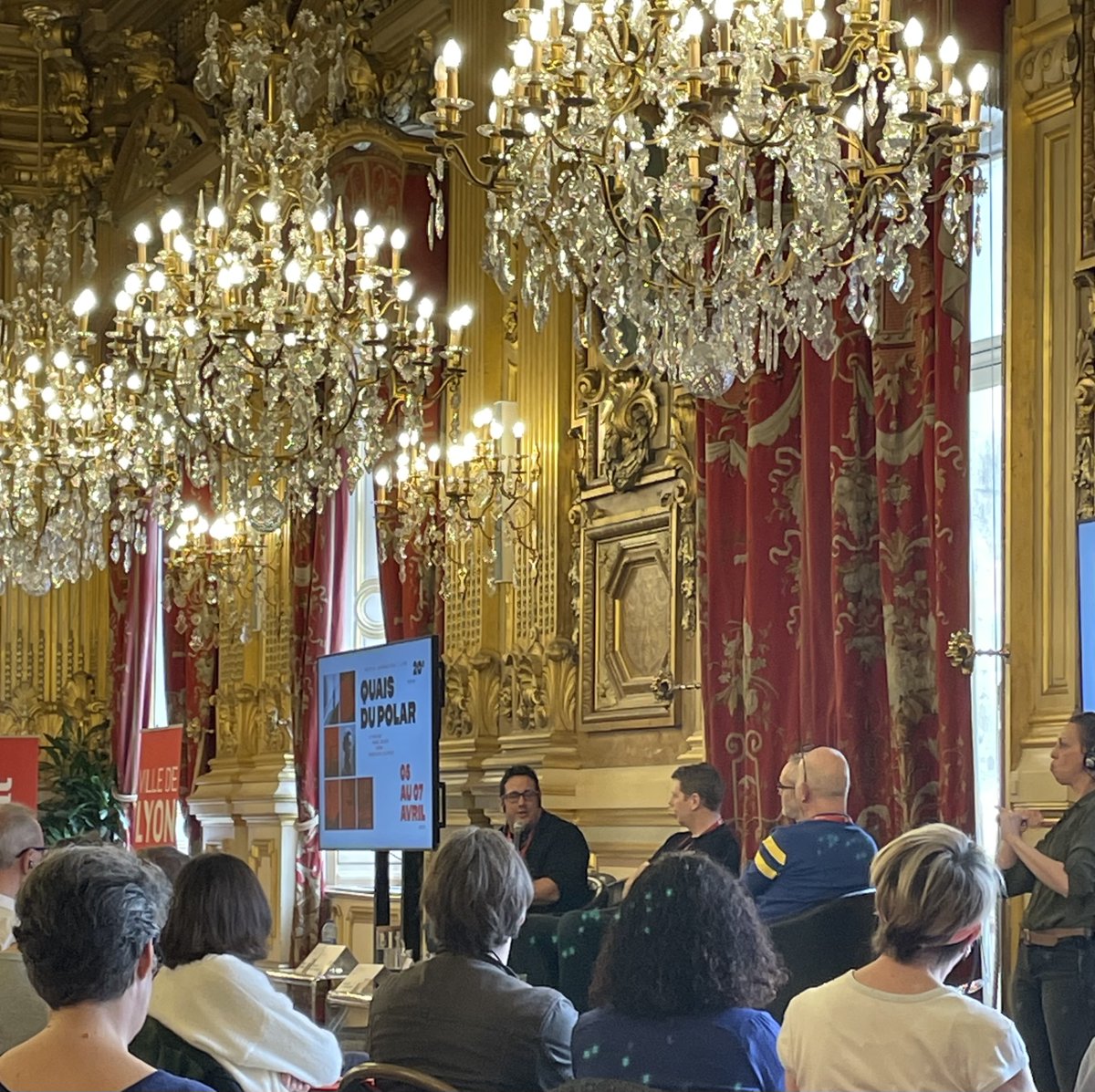 Also fun to work with @Gabino_Iglesias during his panel discussions at @Quaisdupolar at Lyon's understated city hall.