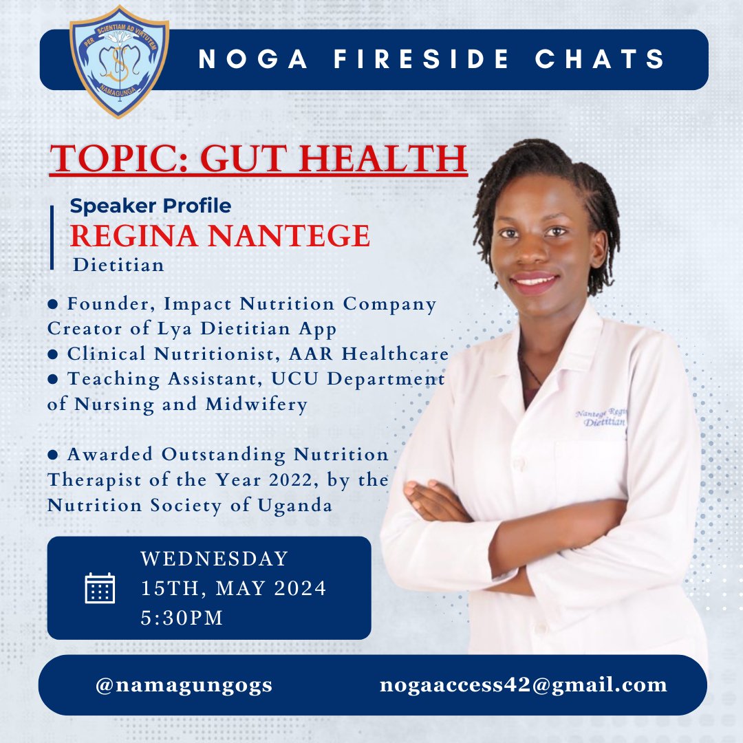 A healthy gut means a happy mind and a strong body. This evening we'll be discussing how to achieve gut health, starting at 5.30pm, led by award-winning Dietitian, Regina Nantege. Don't miss it.
#NOGAFiresideChats