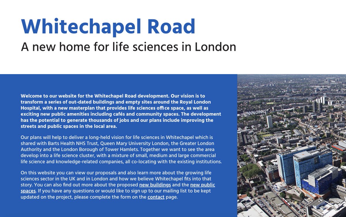 another consultation in London's development as a life sciences centre @TowerHamletsNow @lovesnowsfields @LondonLifeSci whitechapelroadconsultation.co.uk