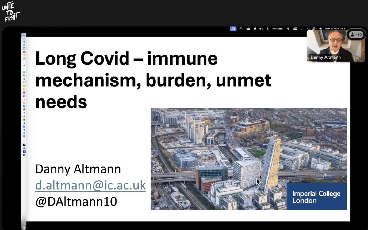 VGialantzis's tweet photo. Professor of Immunology at Imperial College London #DannyAltmann at #UniteToFight right now talking about #LongCovid. https://t.co/4oon6I913g