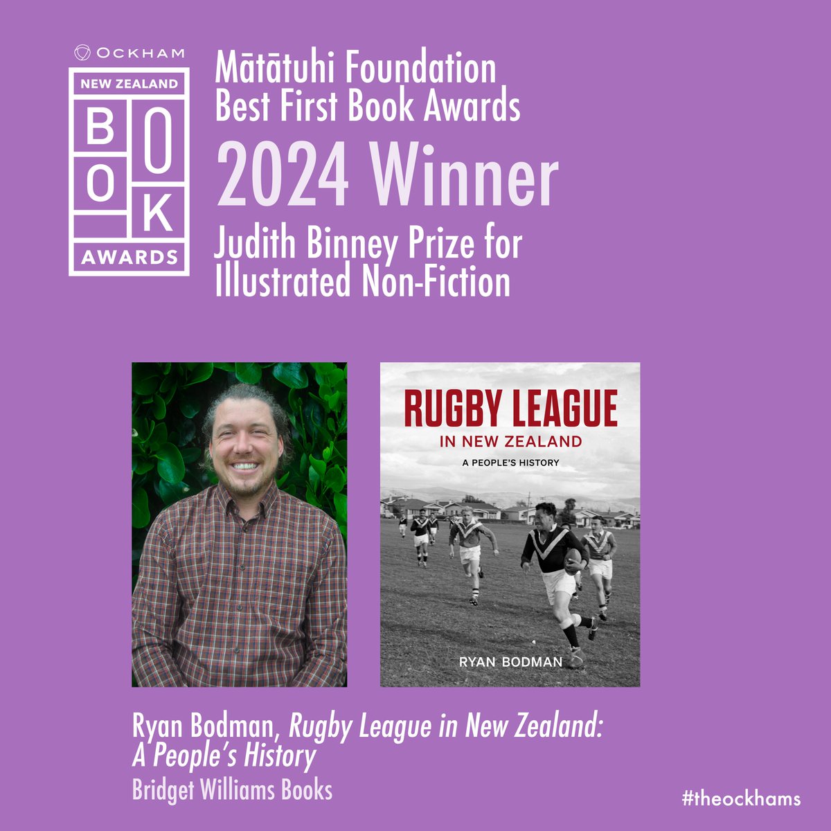Ryan Bodman wins @MatatuhiF Best First Book Illustrated Non-Fiction! @BWB_NZ
