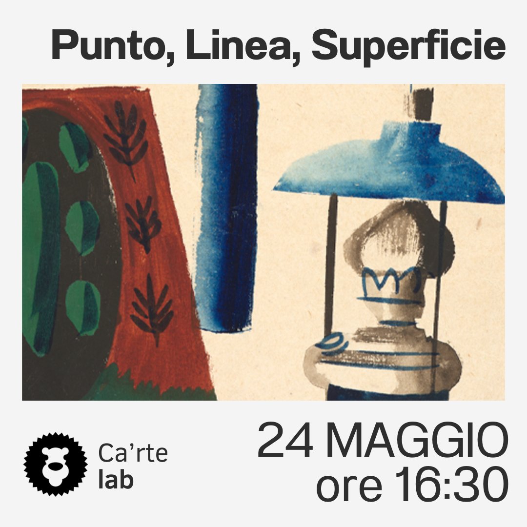 'Punto, Linea, Superficie'! Unisciti a noi per dare forma alle forme in un laboratorio creativo per creare opere d'arte uniche e suggestive 🖌 📅 24 maggio - 16:30 📍 Ca' Foscari Esposizioni 📩 Per info e prenotazioni, contattaci via email a cartelab@unive.it